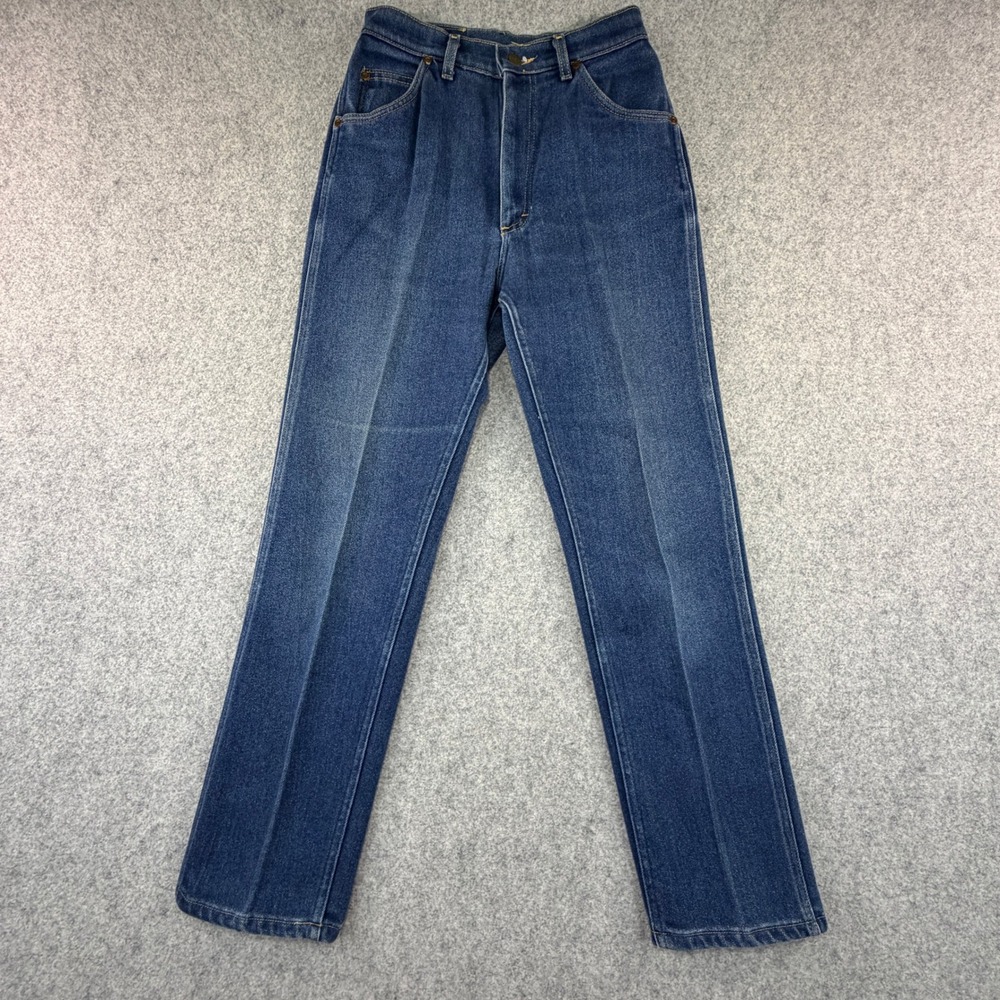 Lee Riders Jeans Womens 12 Med Blue High Rise Straight Leg Made in USA Vintage